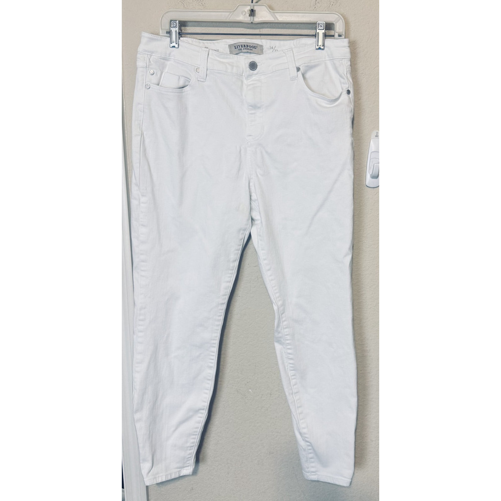 Liverpool Jeans Womens Sz 14/32 White Ankle Skinny denim Classic cropped